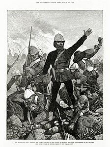 Melton Prior - Illustrated London News - The Transvaal War - General Sir George Colley at the Battle of Majuba Mountain Just Before He Was Killed.jpg