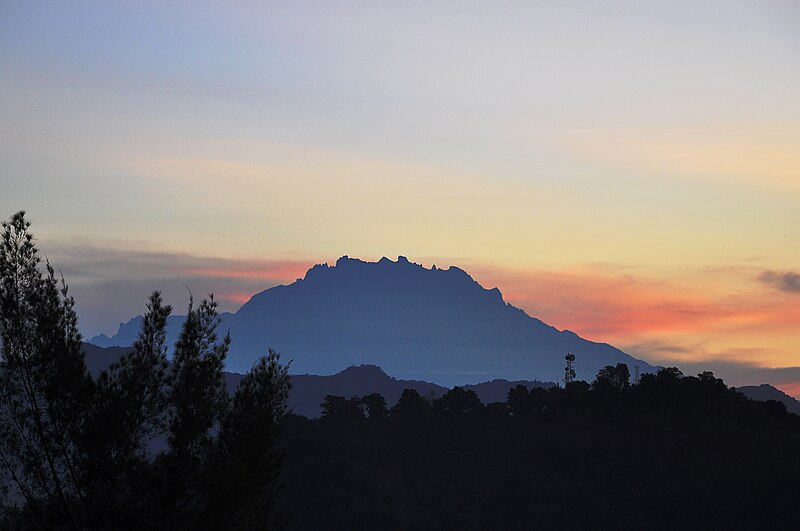 File:Mount Kinabalu sunrise silhouette.jpg