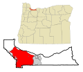 Multnomah County Oregon Incorporated and Unincorporated areas Portland Highlighted.svg