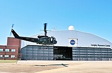 NASA's UH-1H returns to Langley after supporting Space Shuttle operations at Kennedy Space Center. NASA Langley's Bell UH-1H Huey.jpg