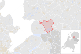 Locatie van de gemeente Steenwijkerland (gemeentegrenzen CBS 2016)