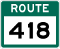 Route 418 Schild