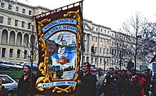   NUCPS banner on march in Cheltenham 1992