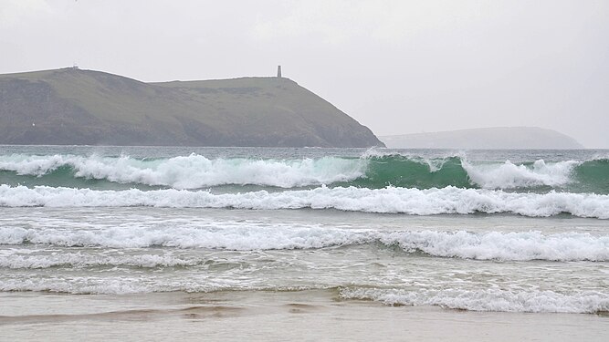 Waves in the Camel Estuary at New Polzeath, Cornwall, England