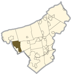 Location of Allen Township in Northampton County, Pennsylvania