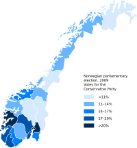 Norwegian parliamentary election 2009 map H votes.svg