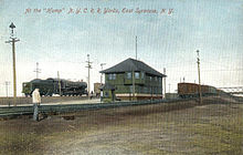 NYCRR freight yards at the 'hump' (1910). Nycrr-freight-yards 1910 east-syracuse hump.jpg