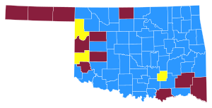 Oklahoma demokratische Präsidentschaftsvorwahlergebnisse nach Landkreis, 2012.svg