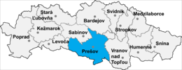 Distretto di Prešov – Localizzazione