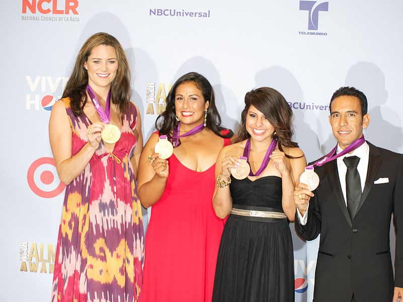 File:Olympic Medal winners at ALMA Awards.jpg