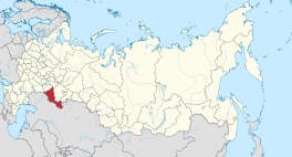 Die ligging van Orenburg-oblast in Rusland.