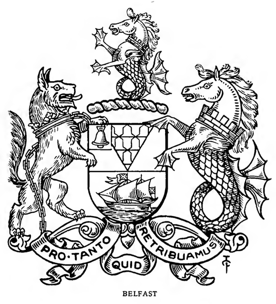 File:Outline of the Coat of Arms of Belfast by Arthur Charles Fox-Davies.png