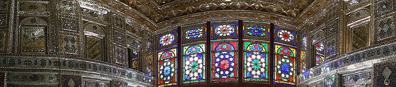 File:Panorama of Cut-Mirror Chamber - Naranjestan-e Ghavam Pavilion - Shiraz - Central Iran (7426481386) (2).jpg