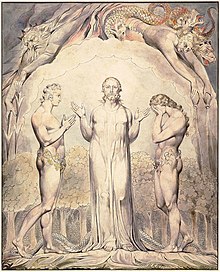 The Judgment of Adam and Eve: "So Judged He Man", William Blake (1808) ParadiseLButts10.jpg