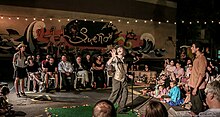 Summer of 2015 Shakespeare in the Parking Lot production of As You Like it at the Clemente Soto Velez Cultural and Education Center. Parkinglot.jpg