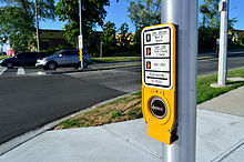 An accessible pedestrian signal which is used in the US and Canada PedestrianSignalPushButton.jpg