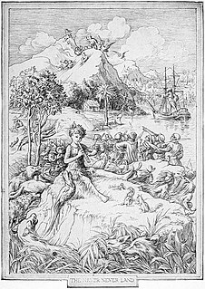 <span class="mw-page-title-main">Neverland</span> Fictional island in Peter Pan and other works of J. M. Barrie