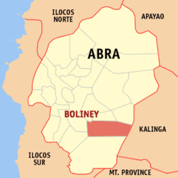 Mapa han Abra nga nagpapakita kon hain nahamutang an Boliney.