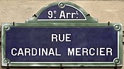 Plaque Rue Cardinal Mercier - Paris IX (FR75) - 2021-06-28 - 1.jpg