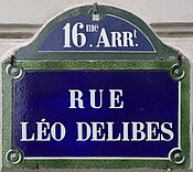 Plaque Rue Léo Delibes - Paris XVI (FR75) - 2021-08-17 - 1.jpg