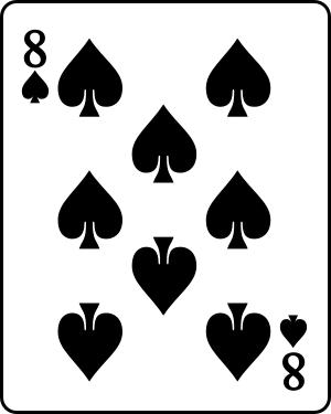 Playing card spade 8.svg