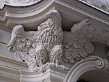 Praha - Staré Město, Pařížská 1, socha orla nad vchodem