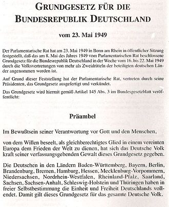 Grundgesetz Für Die Bundesrepublik Deutschland