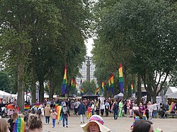The entrance to Queen's Gardens during Pride in Hull 2022.