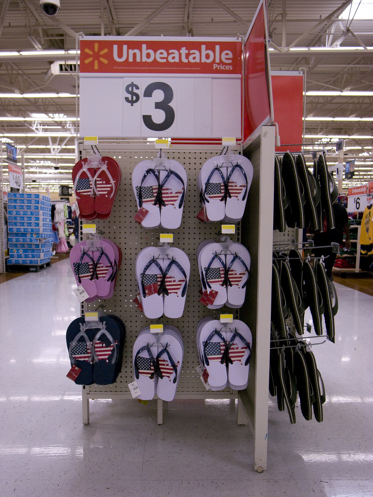 File:Printed flip-flops for sale at Walmart.jpg - Wikimedia Commons