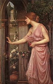 Psyche Opening the Door into Cupid's Garden, by John William Waterhouse Psyche Opening the Door into Cupid's Garden.jpg