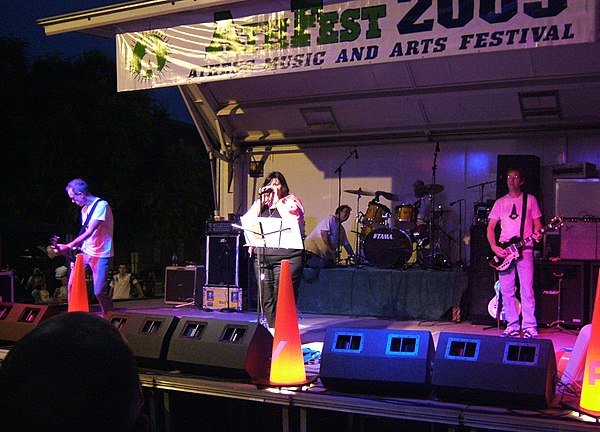 Pylon performing at AthFest. 2005