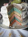 Rainbow cake blanc, glaçage au St-môret, kiri et mascarpone / Cheese glazing