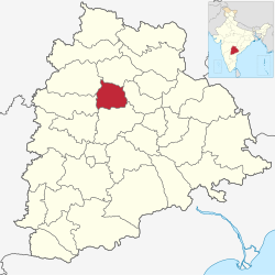 Location of Rajanna Sircilla district in Telangana