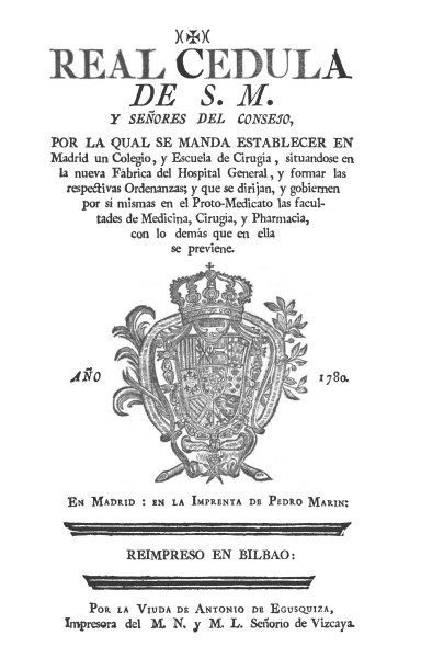 File:Real Cédula de fundación en Madrid del Colegio de Cirugía de San Carlos (1780).png