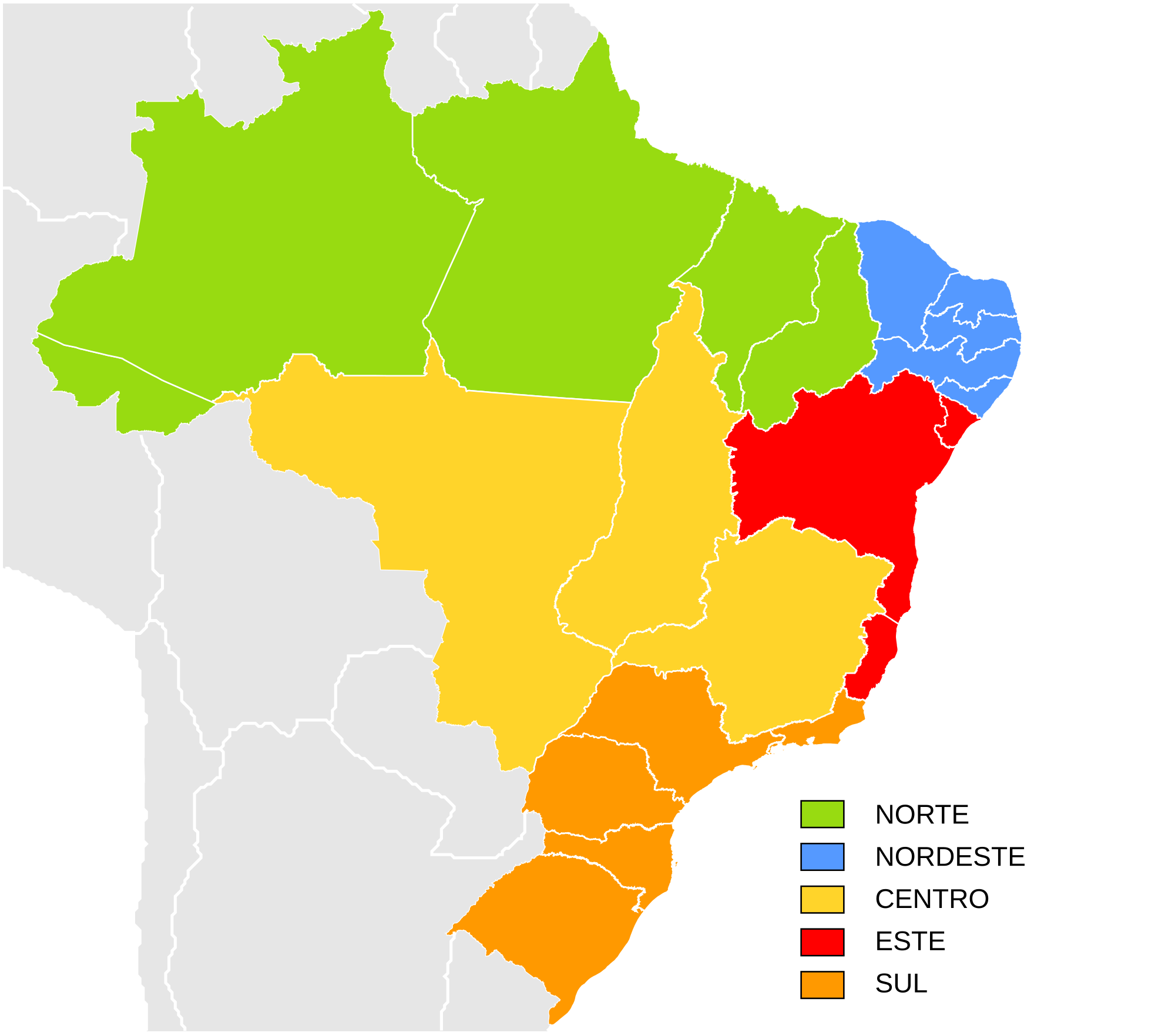 O processo de divisão regional do território brasileiro