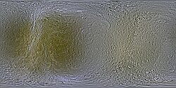 Mappa topografica di Rea. Proiezione equirettangolare. Area rappresentata: 90°N-90°S; 180°W-180°E.