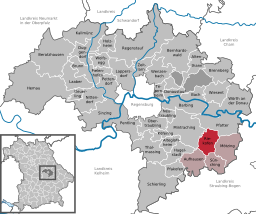 Läget för Riekofen i Landkreis Regensburg