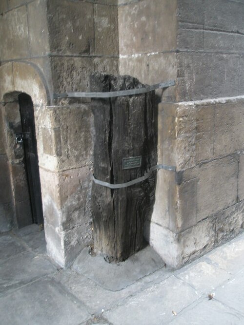 Piling from the Roman river wall dating to about AD 75