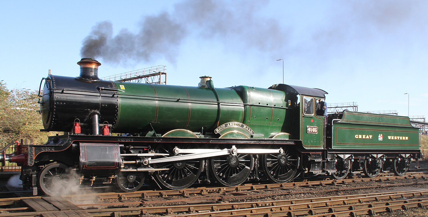 Screw coupling on the front of GWR steam locomotive 4965 Rood