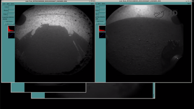 Una de las primeras tomas de la cámara de la Mars Science Laboratory.