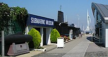 View of the Royal Navy Submarine Museum Royal Navy Submarine Museum Cropped.jpg