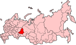 جایگاه استان بر روی نقشه فدراسیون روسیه