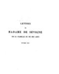 LETTRES DE MADAME DE SÉVIGNÉ DE SA FAMILLE ET DE SES AMIS TOME III