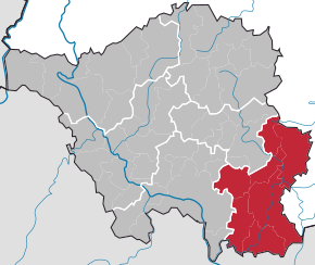 Kart over Saarpfalz-Kreis