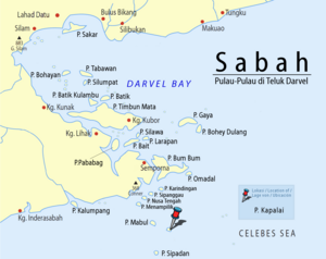 Lage von Pulau Kapalai in der Celebessee
