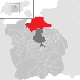 Poloha obce Scharnitz  v okrese Innsbruck-vidiek (klikacia mapa)