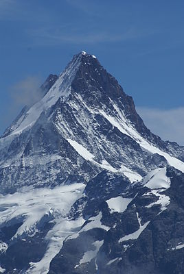 Schreckhorn, Berner Alpen.  Uitzicht vanaf de Faulhorn