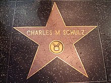 Charles Schulz's Hollywood walk of fame star. It features the 'television receiver' honor, which is for contribution to broadcast television. Schulz star.jpg