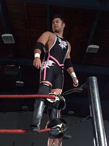 Lost posing on the turnbuckles before a match Scott Lost DDT4.jpg