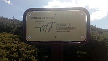 Signalering av ett skyddat område i Sierra de Guadarrama inom kommunperioden